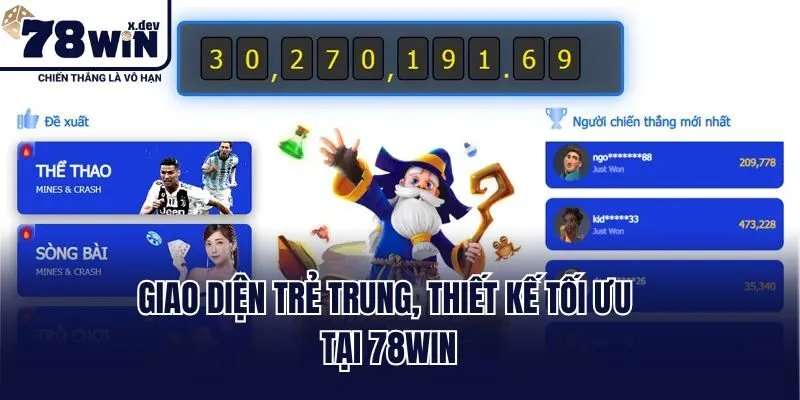 Trang Chủ 43 Giao diện trẻ trung, thiết kế tối ưu tại 78win